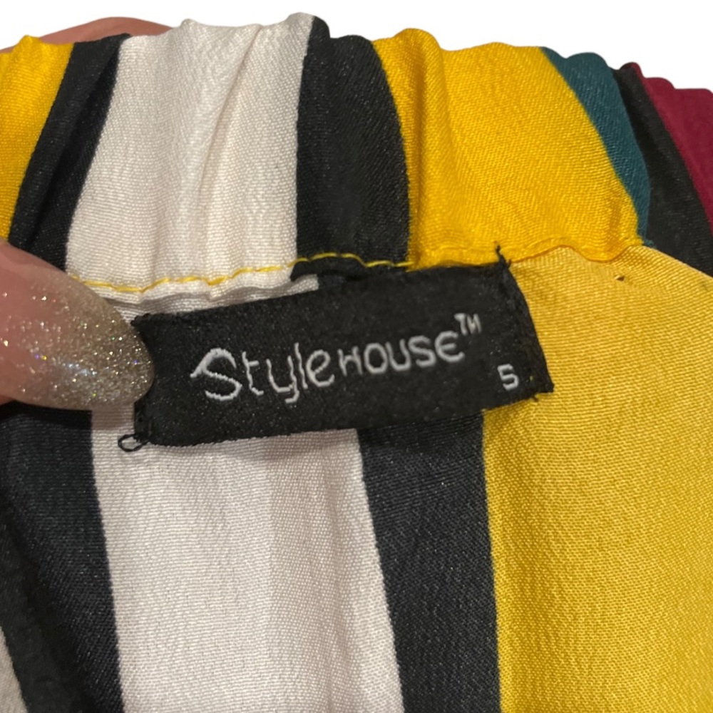 Stylehouse Multi Color Stripes Ruffled Mini Dress - Picture 4 of 9